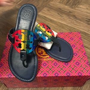 Navy/Rainbow Tory Burch Sandals